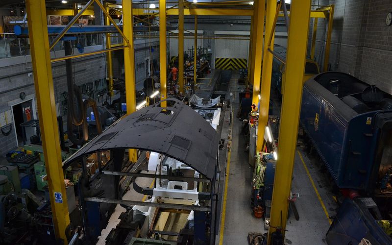 Locomotive under refurbishment in the workshop